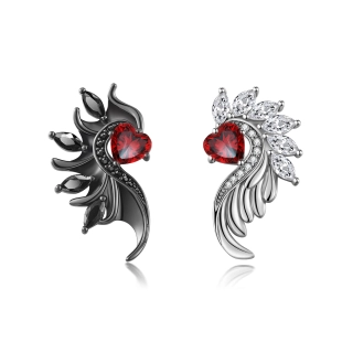 Gothic Wing Stud Earrings