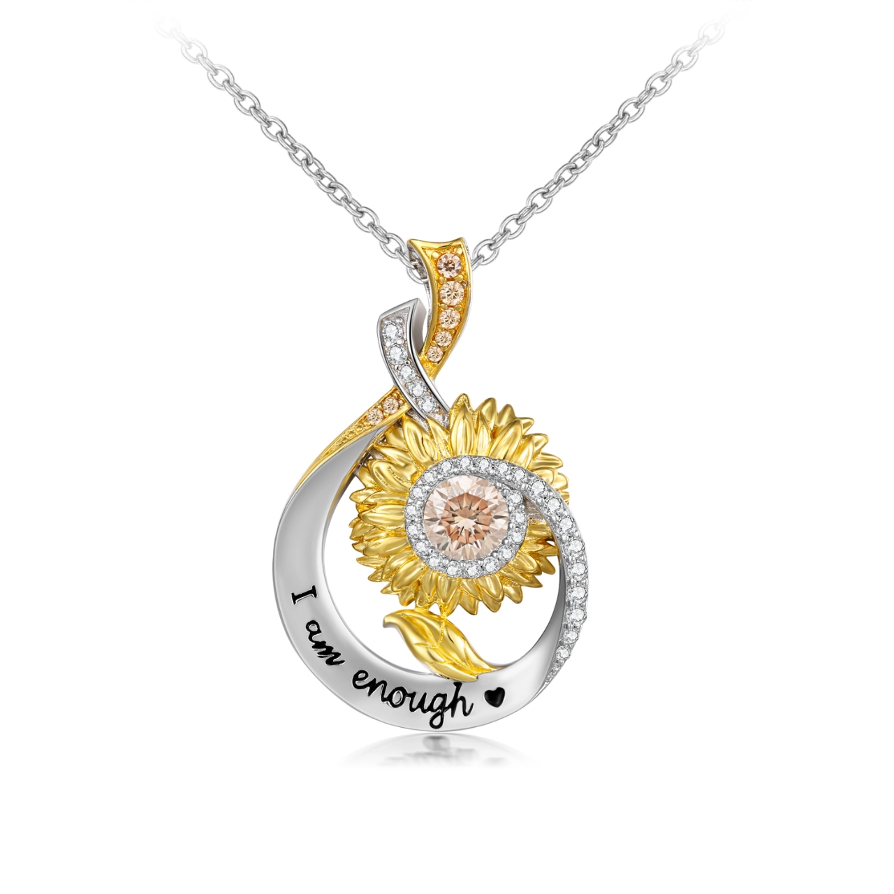 Nature Unique Daisy White Gold Plated Pendant Necklace