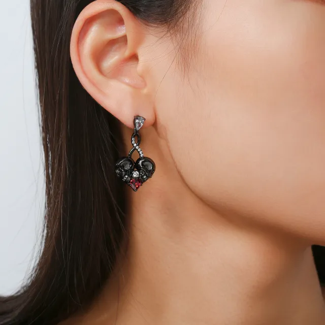 Gothic Infinity Skull Stud Earrings