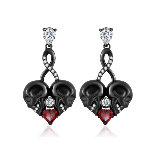 Gothic Infinity Skull Stud Earrings