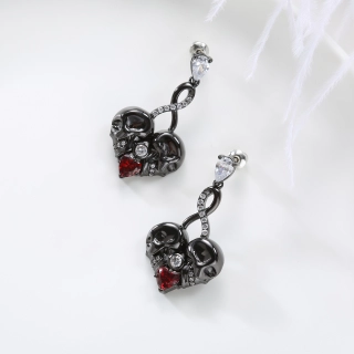 Gothic Infinity Skull Stud Earrings