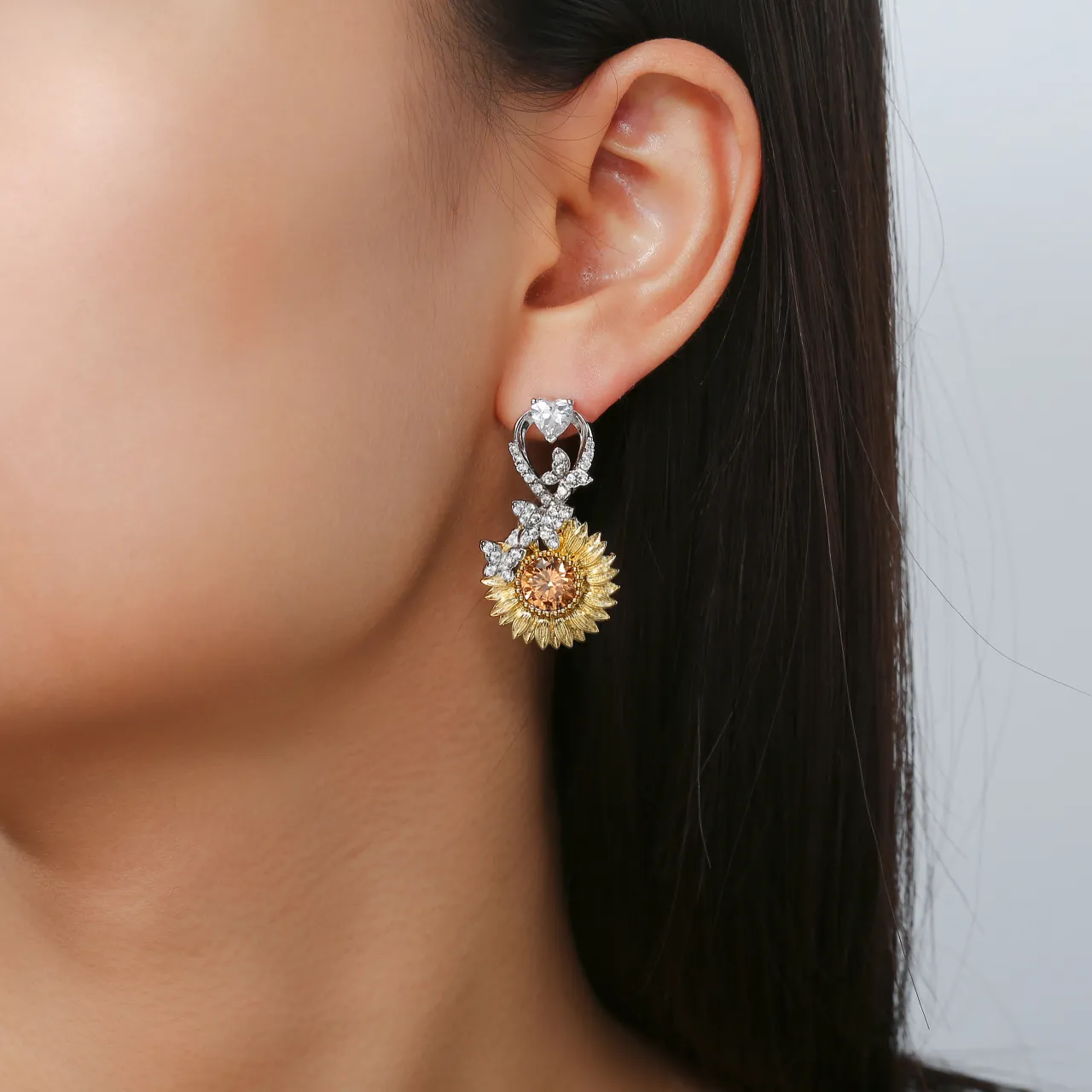 Nature Sunflower Stud Earrings