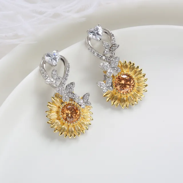 Nature Sunflower Stud Earrings