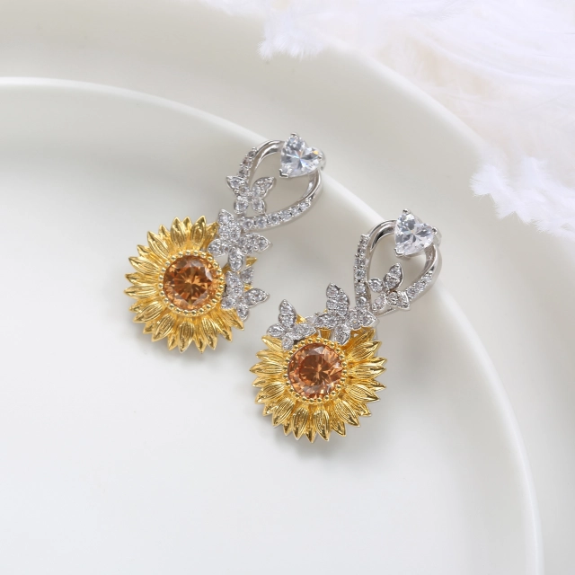 Nature Sunflower Stud Earrings