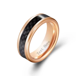 Classic Carbon Fiber Men Tungsten Steel Wedding Band