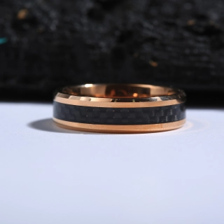 Classic Carbon Fiber Men Tungsten Steel Wedding Band