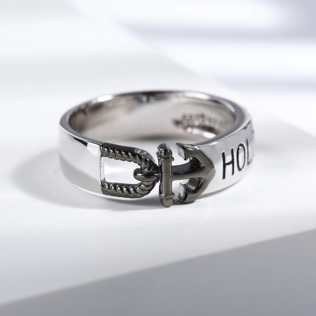 Unique Anchor Letter Ring For Women