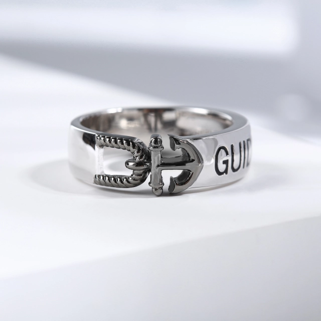 Unique Anchor Letter Ring For Men