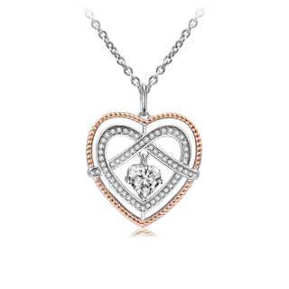 Classic Heart Knot Pendant Necklace White Heart