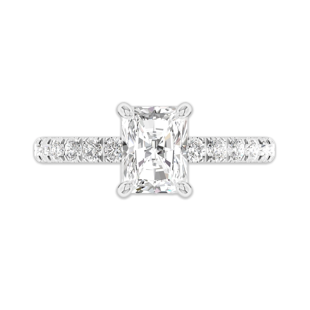 Hidden Halo Engagement Ring 1.50ct Cubic Zirconia