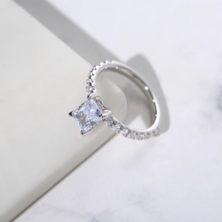 Hidden Halo Engagement Ring 1.50ct Cubic Zirconia