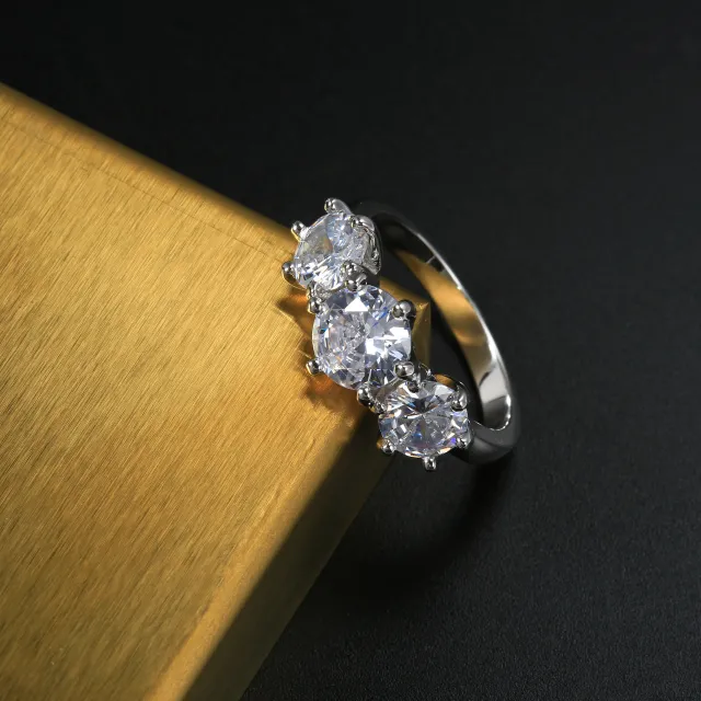 Three Stone Engagement Ring 1.50ct Cubic Zirconia