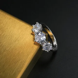 Three Stone Engagement Ring 1.50ct Cubic Zirconia