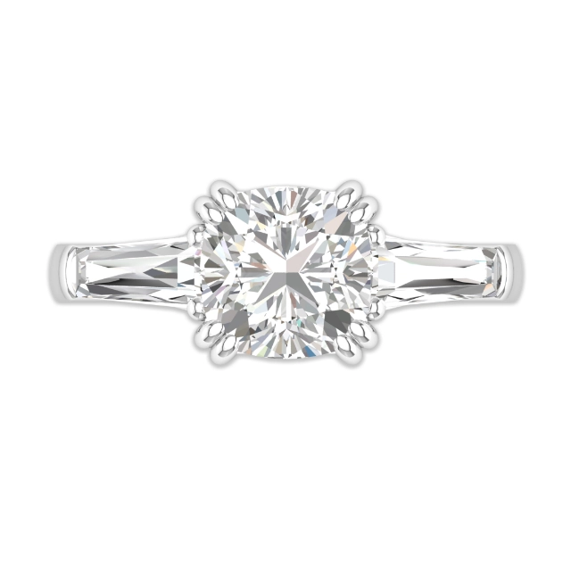 Three Stone Engagement Ring 3.00ct Cubic Zirconia