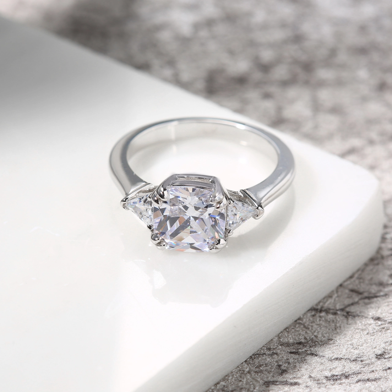 Three Stone Engagement Ring 3.00ct Cubic Zirconia