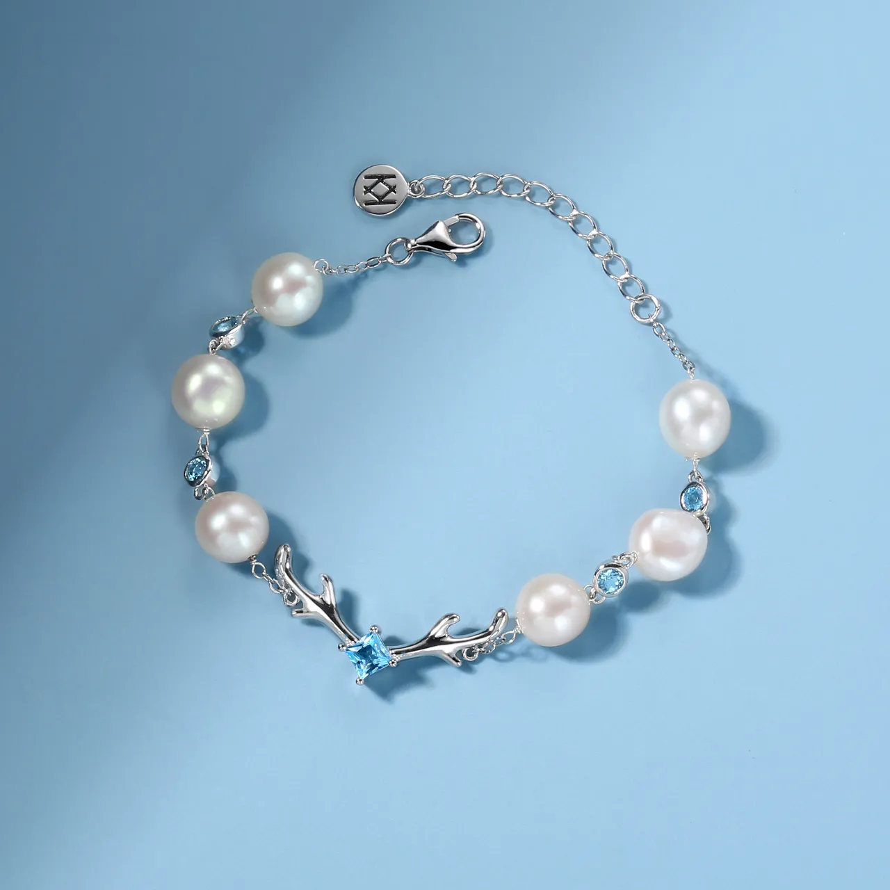 Unique Cerf Or blanc Plaqué Bracelet