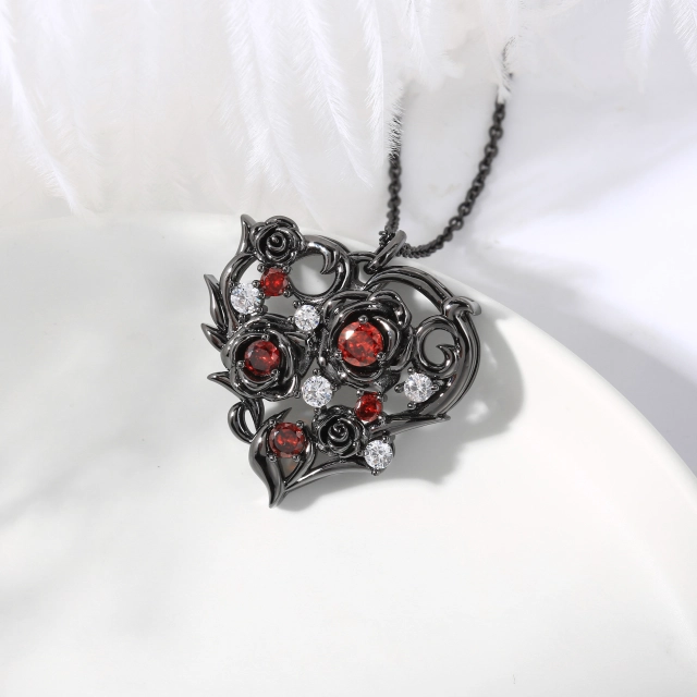 Gothic Nature Rose Pendant Necklace