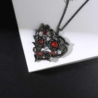 Gothic Nature Rose Pendant Necklace