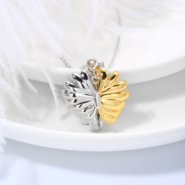 Nature Flower Pendant Necklace Yellow Pear