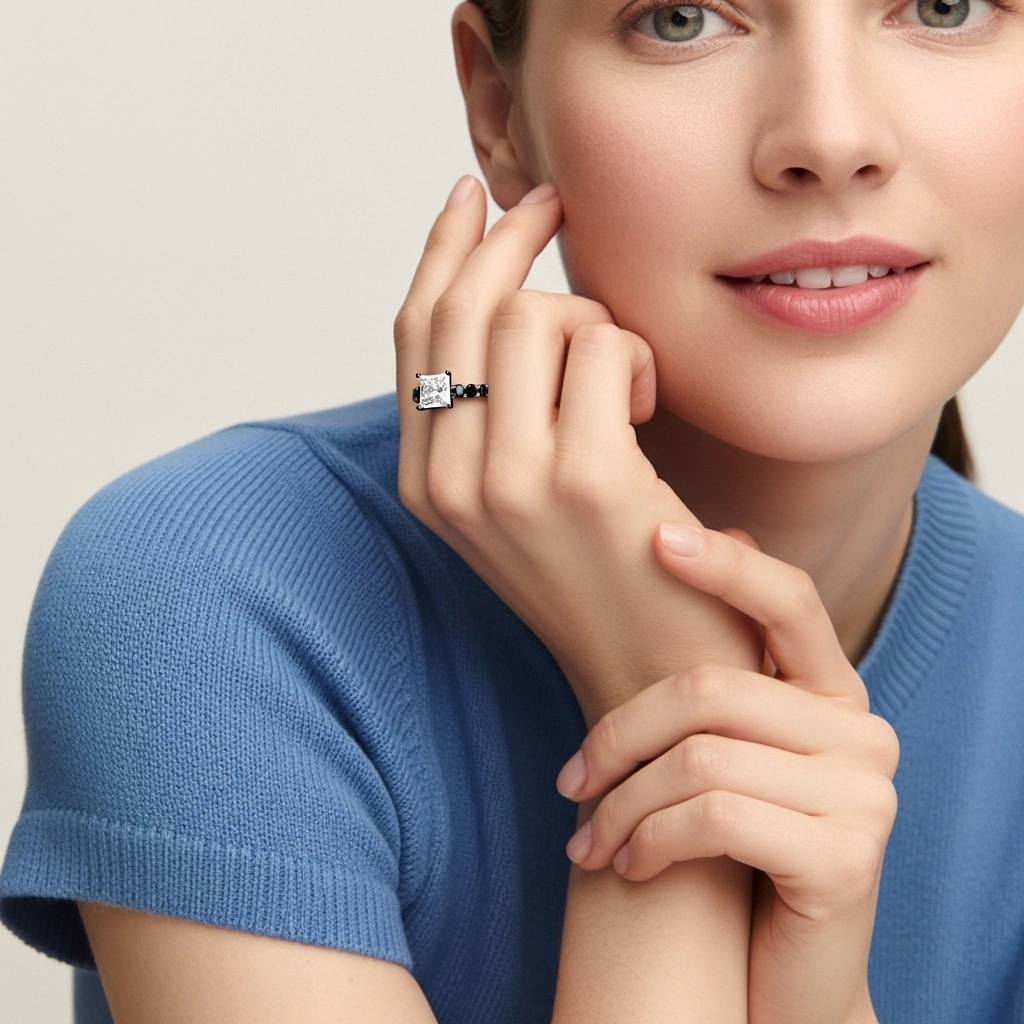 White Cubic Zirconia Engagement Ring