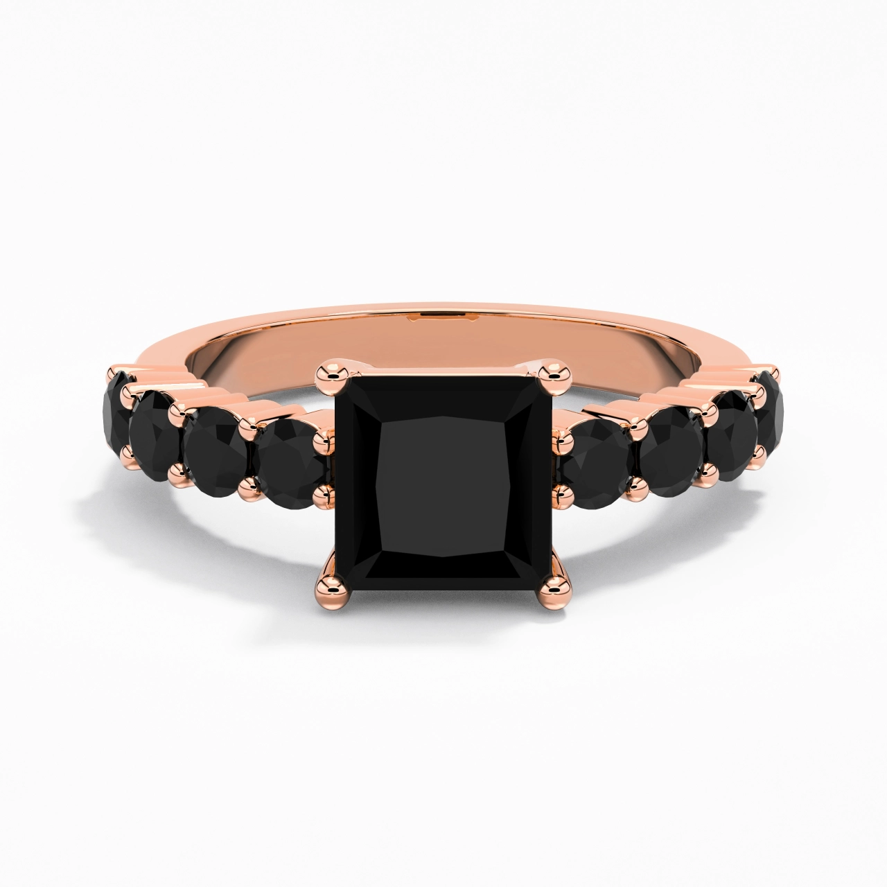 Black Cubic Zirconia Engagement Ring