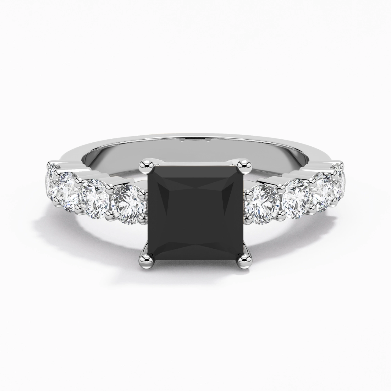 Black Cubic Zirconia Engagement Ring