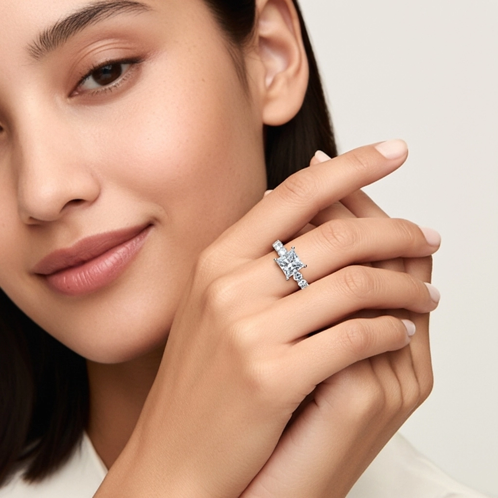 Classic Princess 2.50ct Moissanite Engagement Ring