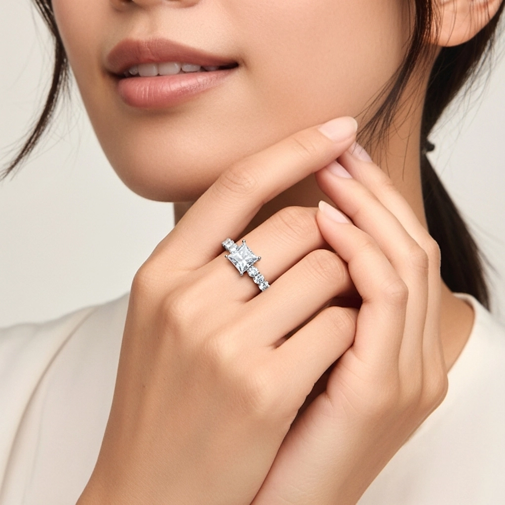 Classic Princess 2.50ct Moissanite Engagement Ring