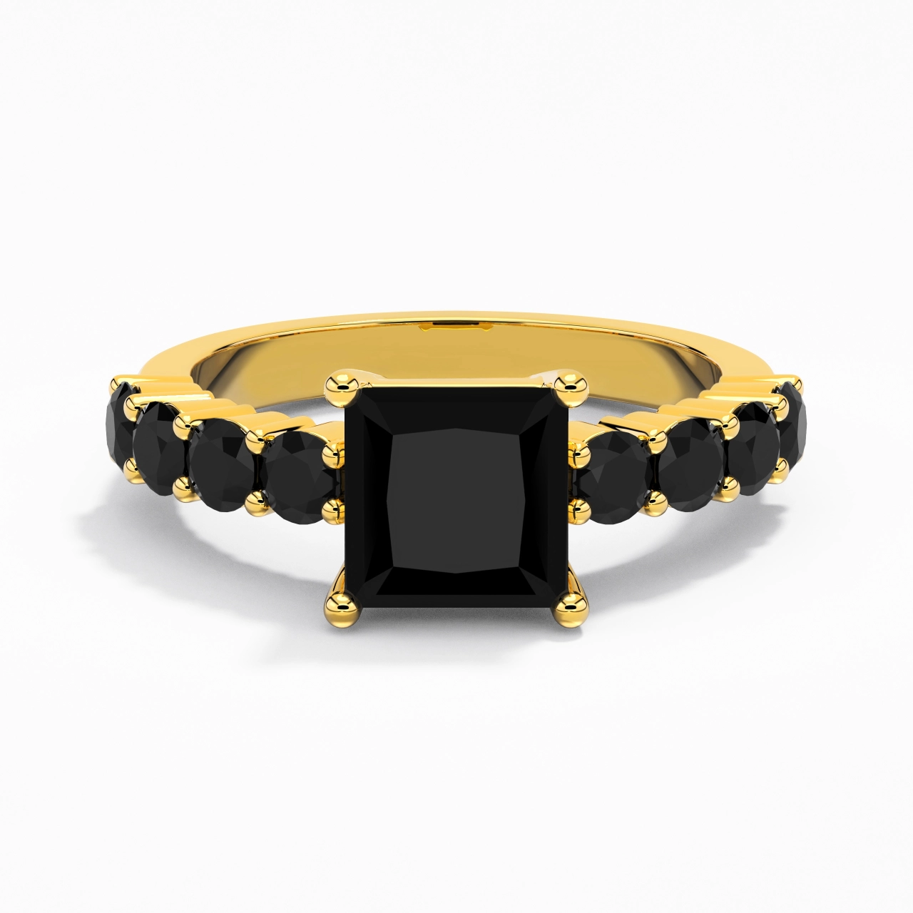 Black Cubic Zirconia Engagement Ring