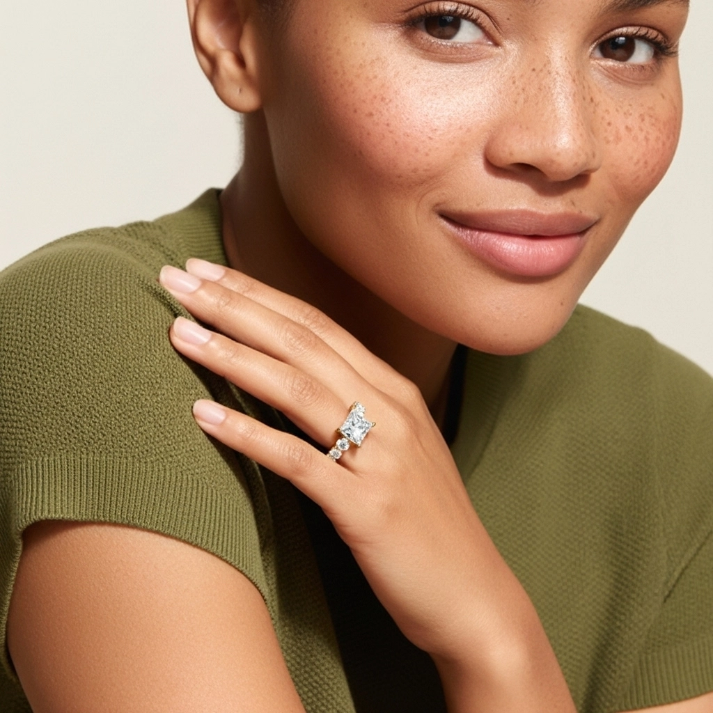 Classique Princesse 2.50ct Moissanite Bague de fiançailles