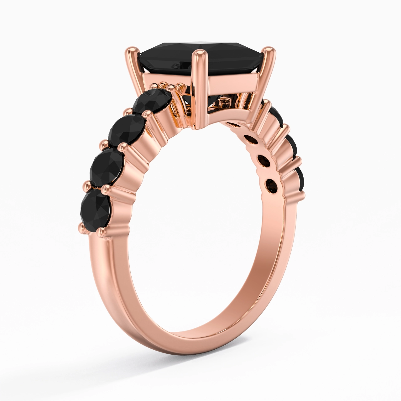 Black Cubic Zirconia Engagement Ring