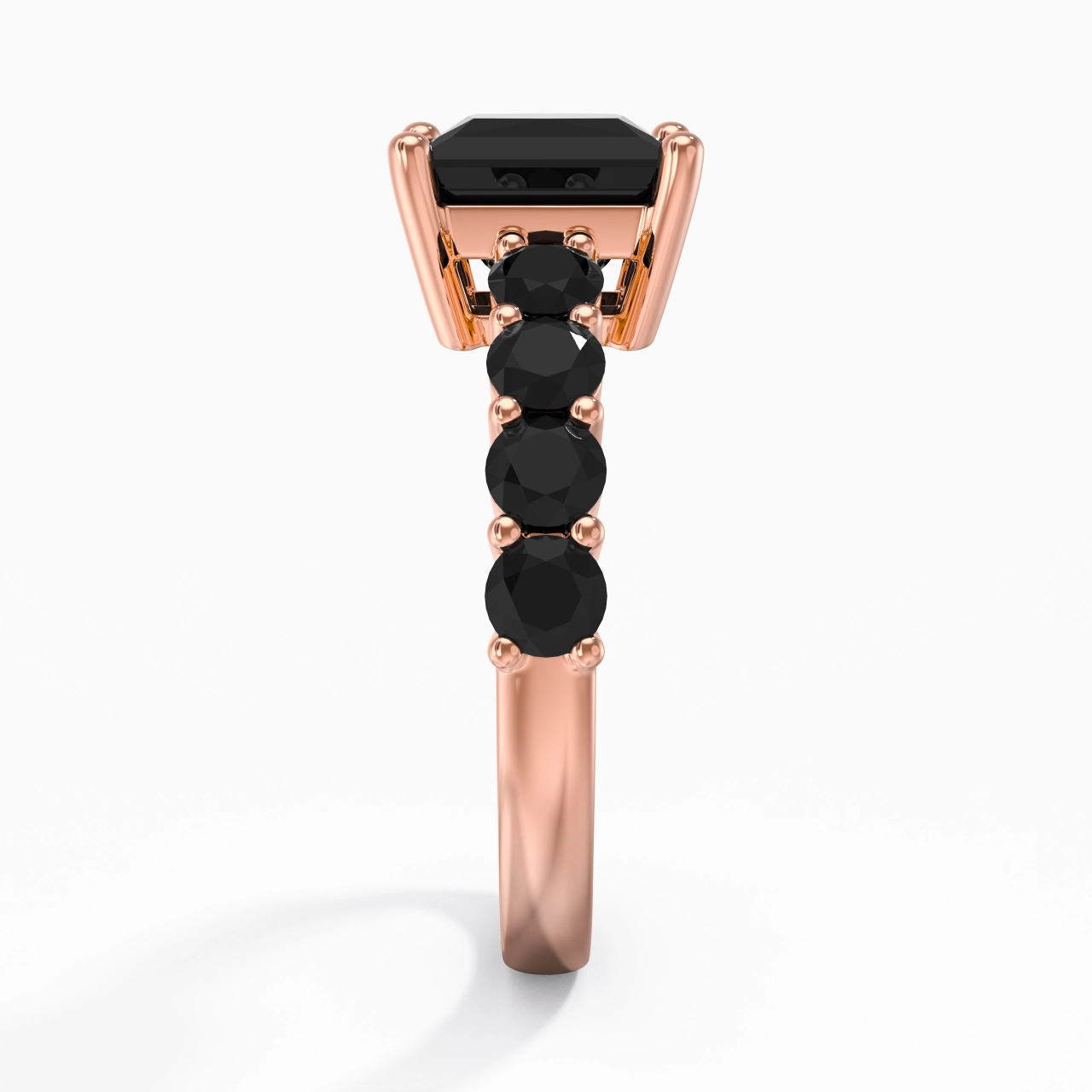 Black Cubic Zirconia Engagement Ring