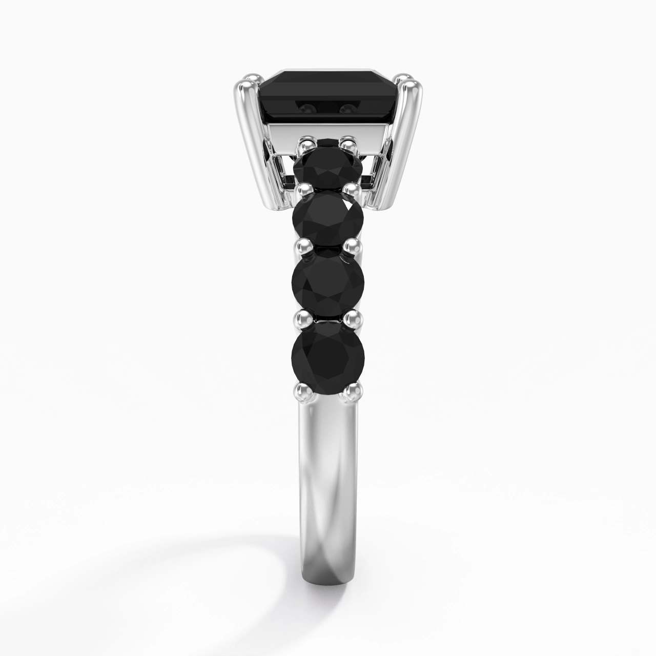 Black Cubic Zirconia Engagement Ring