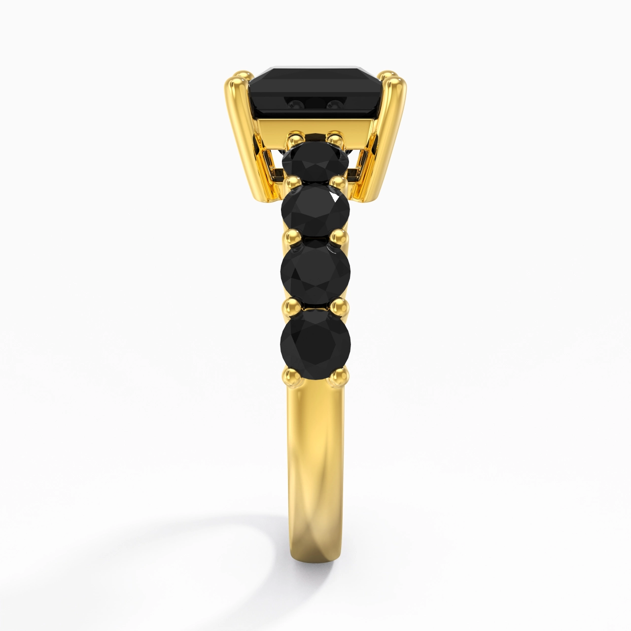 Black Cubic Zirconia Engagement Ring