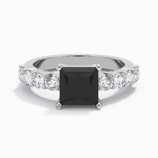 Black Cubic Zirconia Engagement Ring