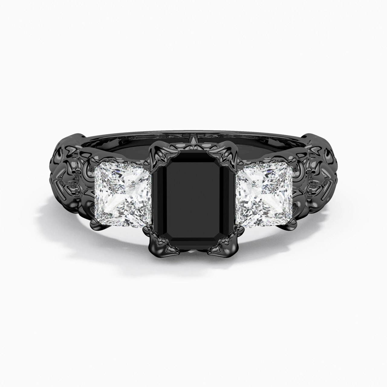 Noir Zircon cubique Bague de fiançailles
