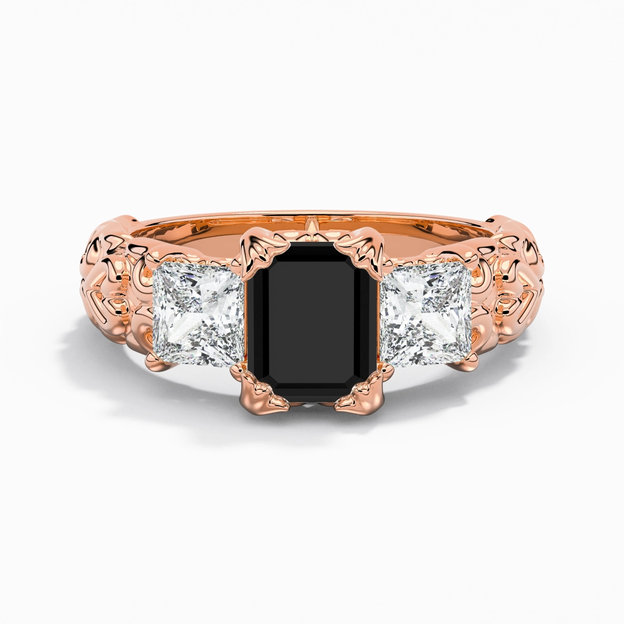 Black Cubic Zirconia Engagement Ring