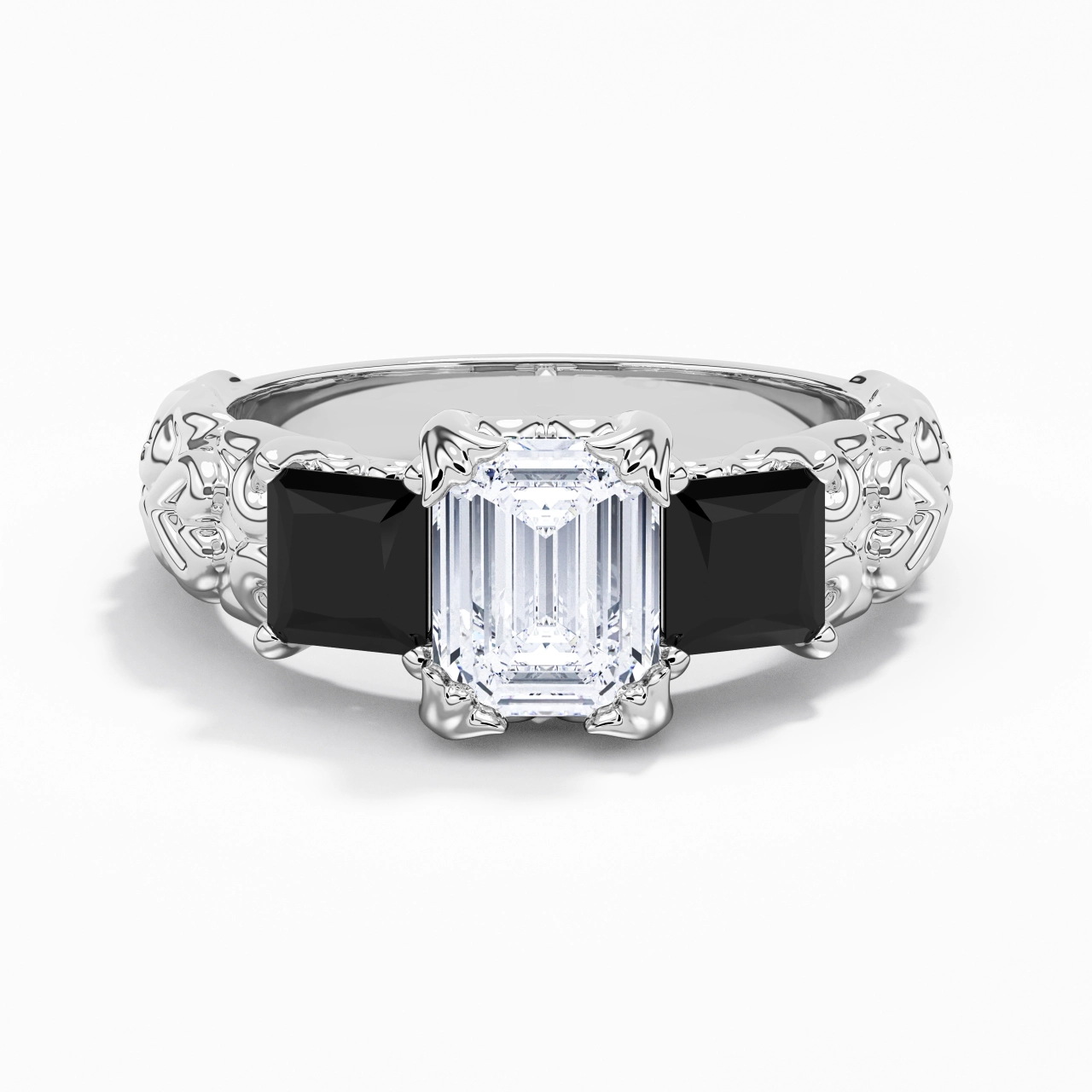 White Cubic Zirconia Engagement Ring