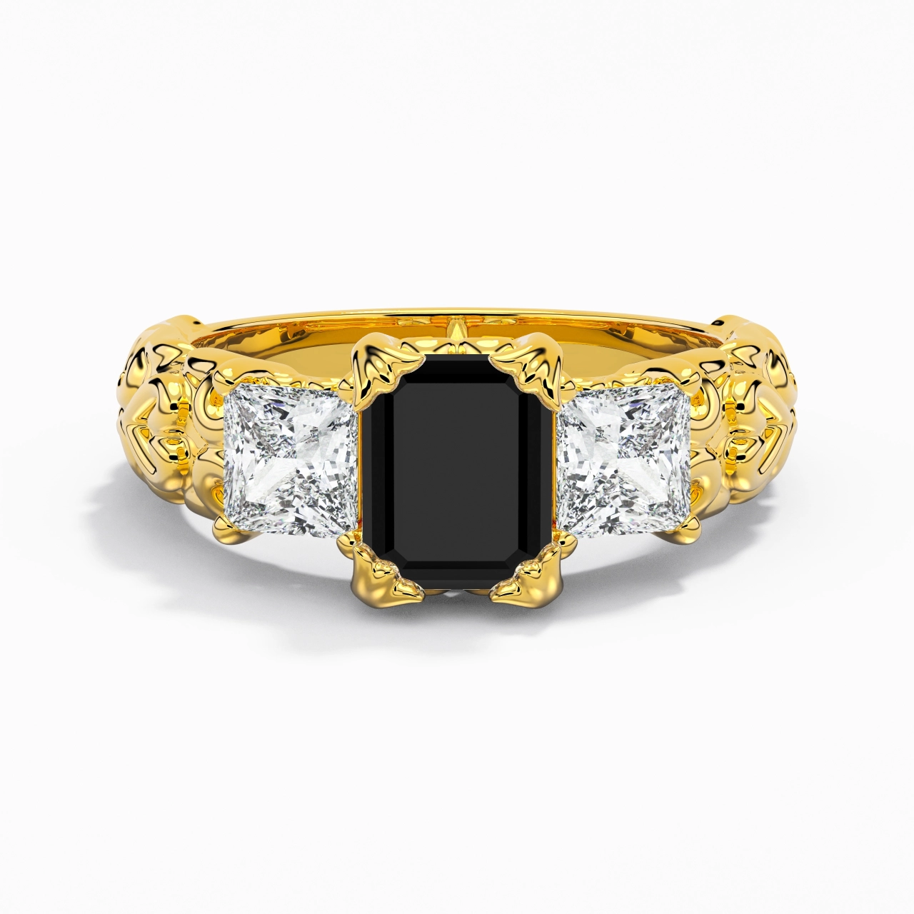 Black Cubic Zirconia Engagement Ring