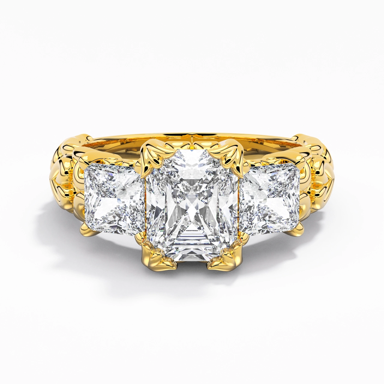 18K Gold Moissanite Engagement Ring