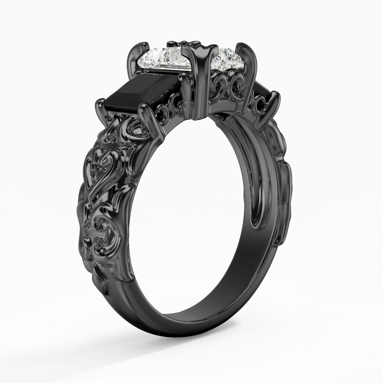 White Cubic Zirconia Engagement Ring
