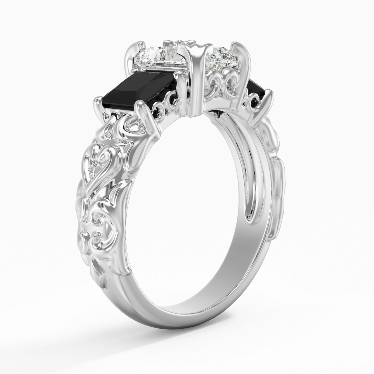 White Cubic Zirconia Engagement Ring