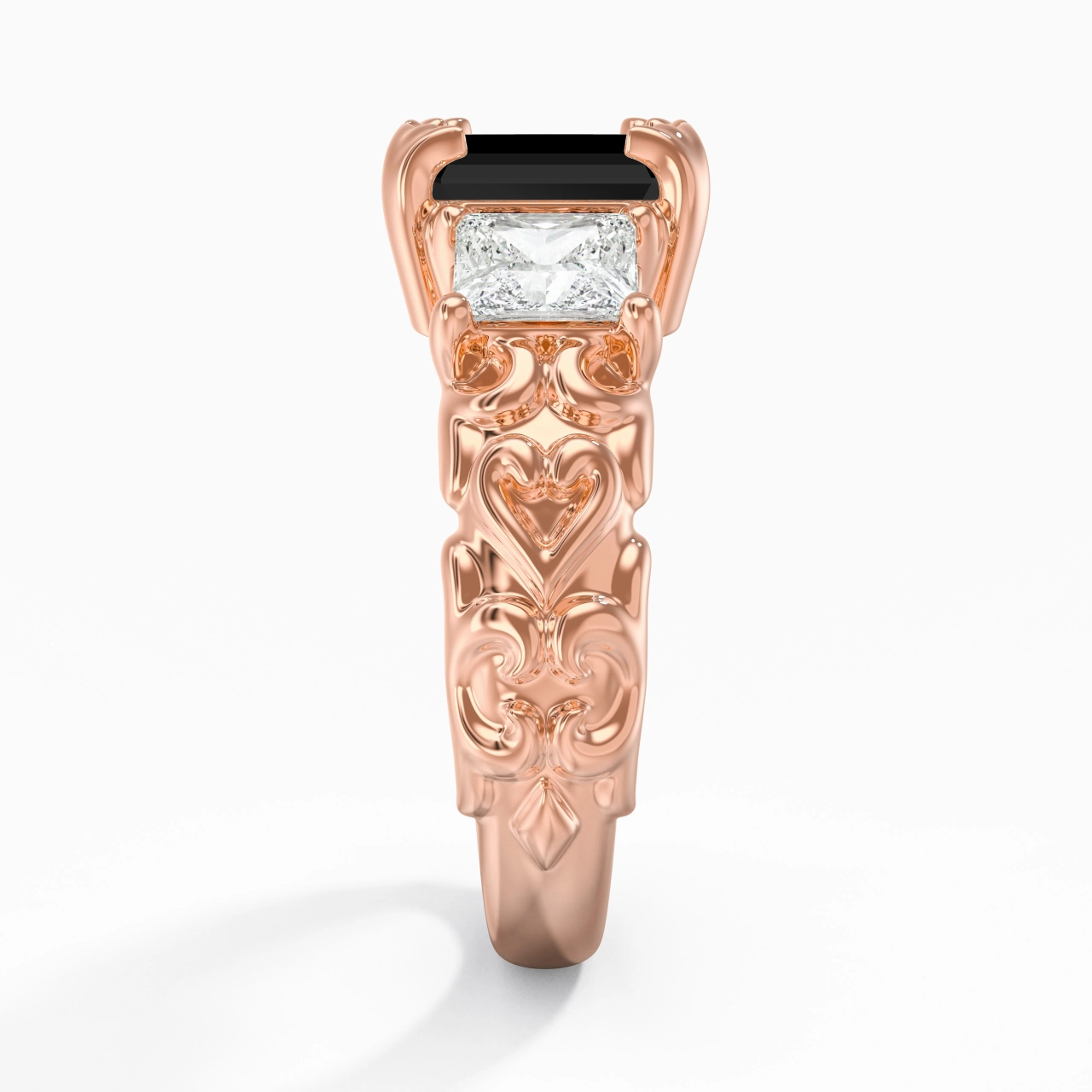 Black Cubic Zirconia Engagement Ring