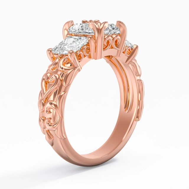 14K Rose Gold Moissanite Engagement Ring