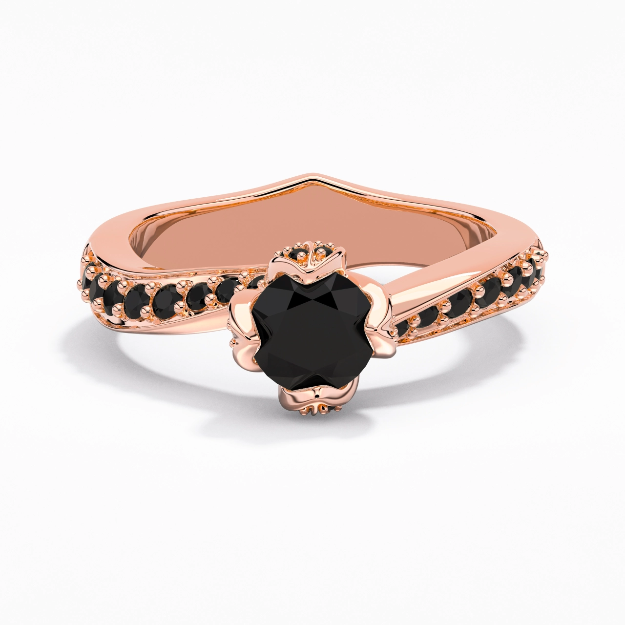 Black Cubic Zirconia Engagement Ring