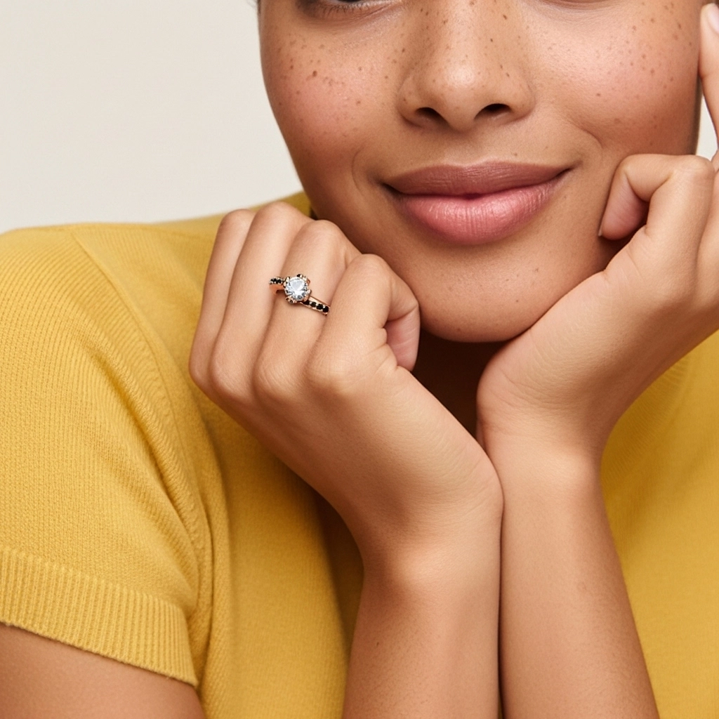 Blanc Zircon cubique Bague de fiançailles