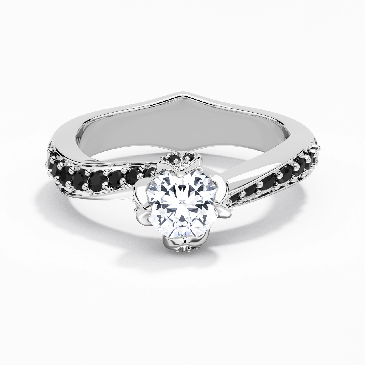 White Cubic Zirconia Engagement Ring