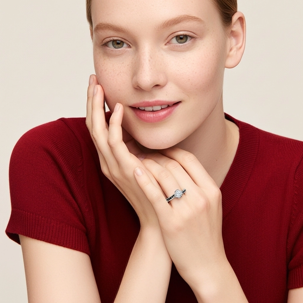 Blanc Zircon cubique Bague de fiançailles