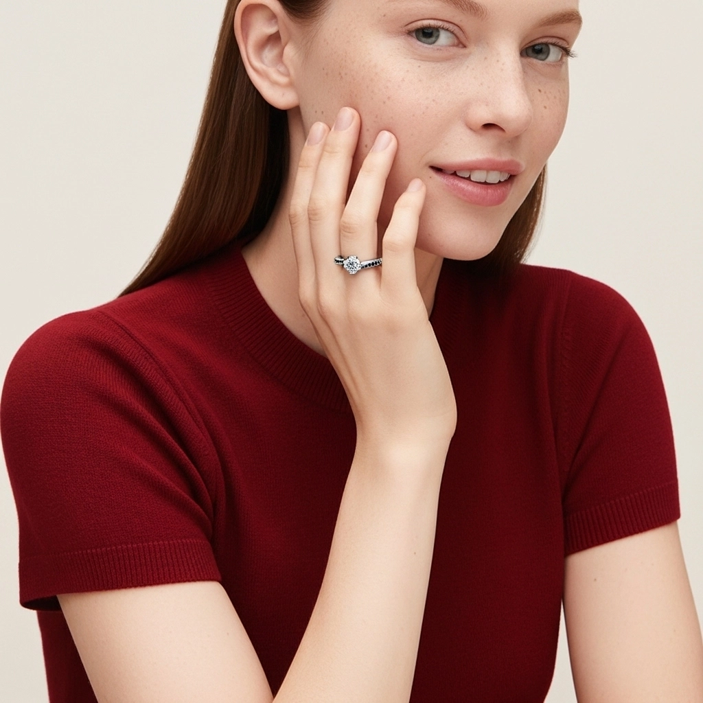 Blanc Zircon cubique Bague de fiançailles