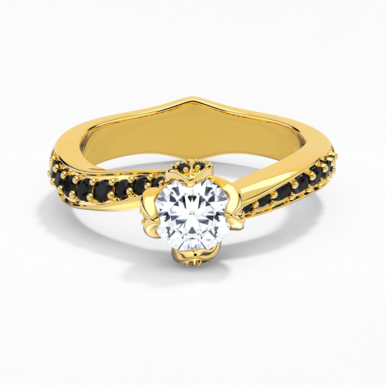 White Cubic Zirconia Engagement Ring